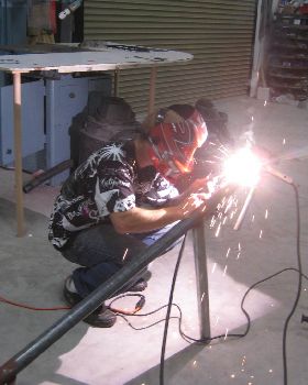 Do not look directly at the weld!