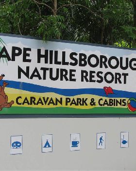 Cape Hillsborough sign with Blokart image