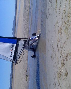 Rossco cooling off after smoking around Shallow Inlet