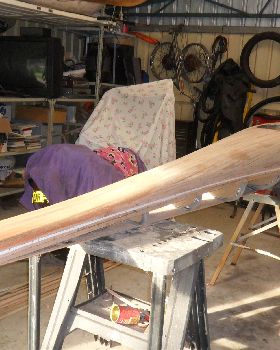 top of class3 hull. sanding and fairing