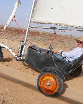 Max's landyacht outside Birdsville Pub