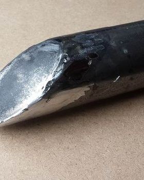 front of keel with plate welded over front at 30'
