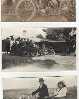 3 old motor bikes