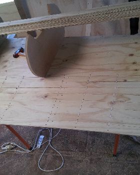 9 Wooden strip construction approx 50mm slats Cable tie stitch