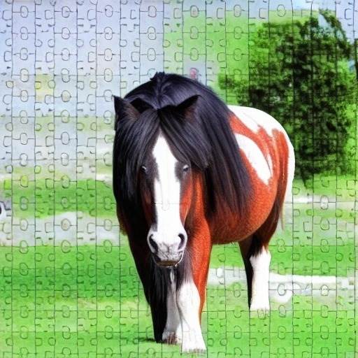 4277482072-jigsaw puzzle, featuring a photo of a obnoxious looking, but otherwise kind-hearted shire