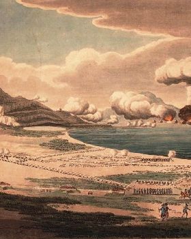 Vue du siege de Gibraltar et explosion des batteries flottantes 1782
