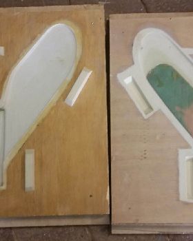 Fin pattern in sand box/ Core box set up.