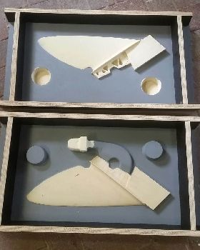 Fin pattern in sand box/ Core box set up.