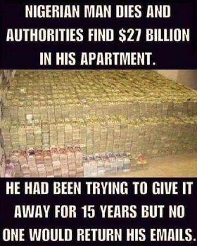 nigerian scam dies