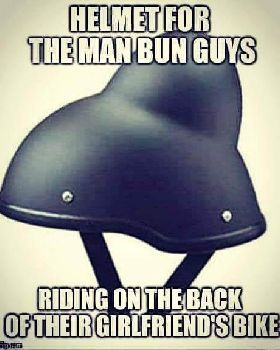 man bun helmet