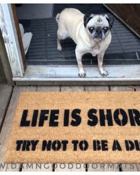 lifeshortdick.jpegfunnyrudewelcomematdamngooddoormats