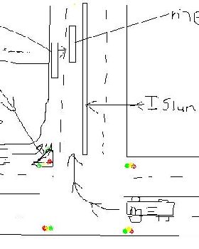 very rough drawing of incident