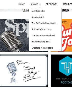 Screen grab of podcasts