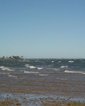 Looking from Pelican to Woody Point jetty