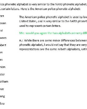 NATO v U.S. POLICE phoenitic alphabets