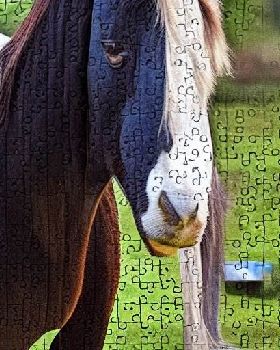 3314756246-jigsaw puzzle, featuring a photo of a obnoxious looking, but otherwise kind-hearted shire
