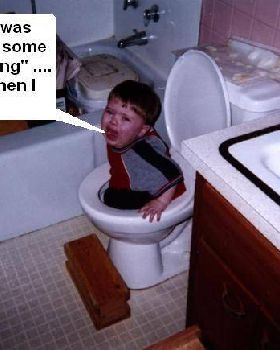 kid in toilet
