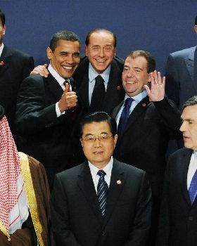 President Obama, Italy's Prime Minister Silvio Berlusconi, and Russa's President Dmitry Medvedev: "