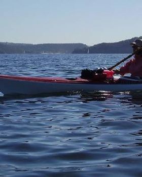 Kayaking Pittwater -Lion Island behind