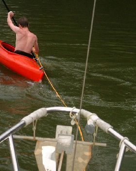 21 Georgia Rob kayaking towing boat storm July 2005