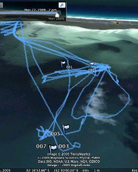 lasers Course with points and tracks