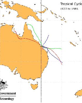 Cyclones within 100km of Yeppoon 1977-1987