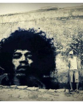 Jimi Hendrix Graffiti Stencil by byCavalera