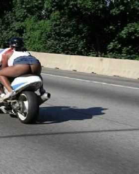 Booty on bike