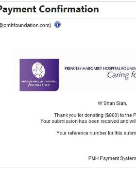 PMH Foundation Receipt