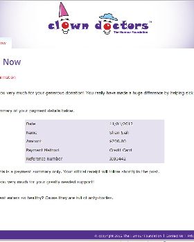 Clown Doctors Donation