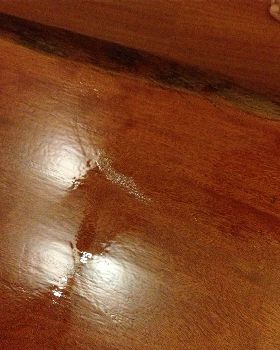 Spot 1 that I laid thickened varnish that I tried to sand and then revarnish
