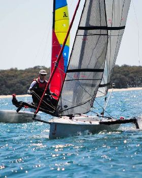 Accelerating away from that pesky Hobie Cat2