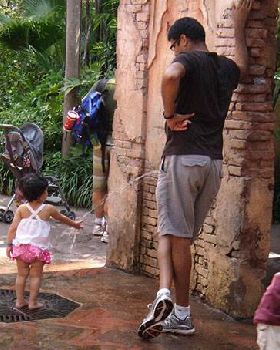 Man fountain child
