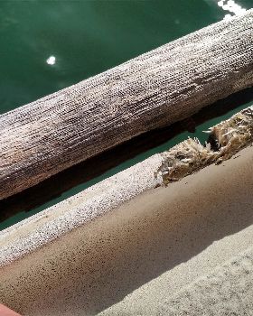 Damage to Galini gunwale