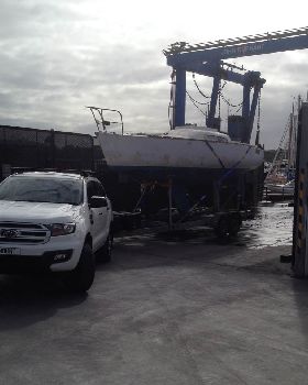 Pulling the yacht out for a full refit