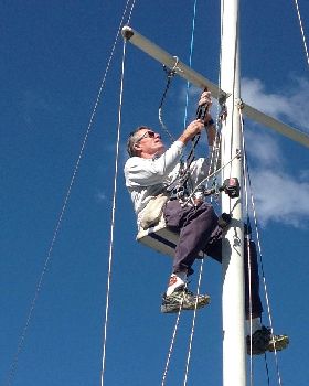 Phil; the Rigger' up the mast