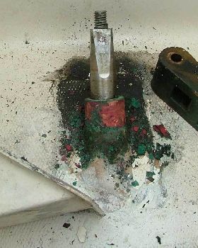 boxy f/glass thing on top of rudder shaft