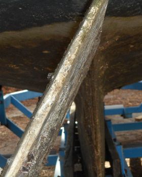 rudder, which should be parallel to keel