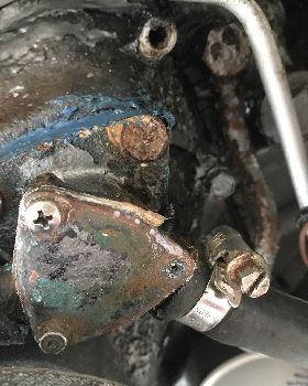 Raw water pump stuck