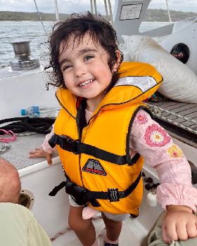 Scarlett on boat