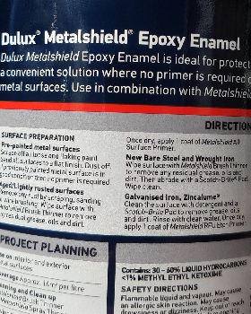 Epoxy enamal for metal