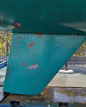 Below waterline after pressure wash