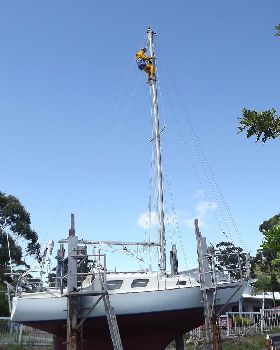 Working up the mast.