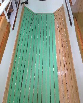 Floor taped ready for pointing