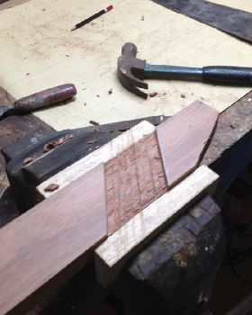 Cutting the mortice for the vane part.