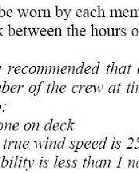 PFD SAFETY REGS Cat 1.2.3.