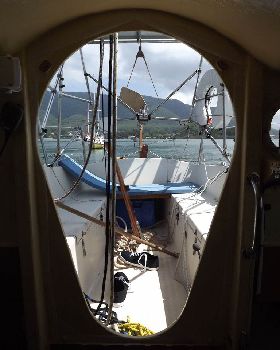 Mess in cockpit after sail.