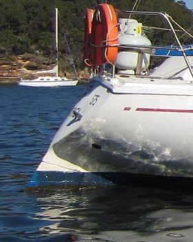Adams 31 transom and rudder