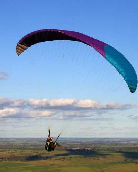Shaun playing with his paraglider