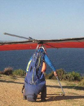 First time I rigged my new topless glider at Easter 09